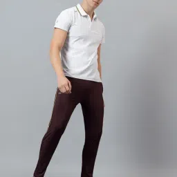 DIDA Maroon Regular Fit Solid Sports Trackpants image 5