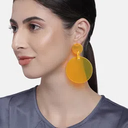 justpeachy Orange Circular Drop Earrings image 2