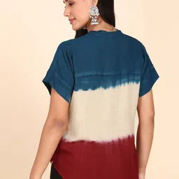 PinkTribe Tie and Dye Mandarin Collar Top image 5