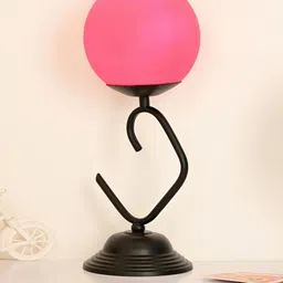 SOMIL Pink Printed Glass Spherical Shaped Table Lamp image 2