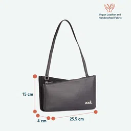 ZOUK Women Textured Baguette Shoulder Bag image 5