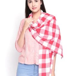 Style Quotient Red & White Checks Scarves-picture-34