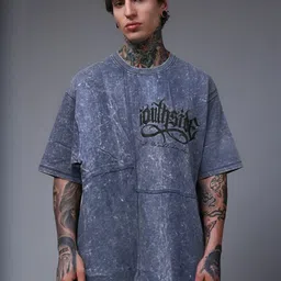 MADSTO Men Typography Printed Round Neck Cotton Oversized T-shirt-picture-29