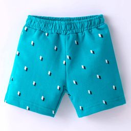 Tango Looper Knit Knee length Shorts With Abstract Print - Blue-picture-26