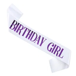 Wobbox Happy Birthday Sash Birthday Girl Sash Birthday Decoration Items White-Pack Of 1-image-24