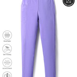 Pine Active Knit Full Length Premium Ultra Comfort Super Stretch Aero Soft Solid Color Leggings - Purple-picture-48