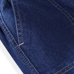 Pine Kids Denim Woven Full Length Washed Jeans with Cargo Pockets -Navy Blue image 3
