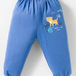 Mini Donuts Interlock Knit Full Length Lounge Pant Set With Animal Print Pack Of 3 - Blue Light Blue & Beige image 4