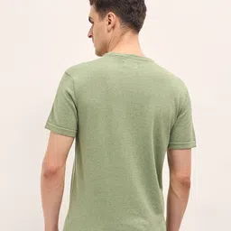 THE BEAR HOUSE Men Solid Round Neck Cotton T-shirt image 5