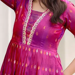 MORDEN MUSE Women Ethnic Motifs Embroidered Gown Ethnic Maxi Dress image 4