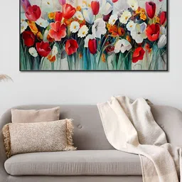 nestroots Red & Green Floral & Botanical Canvas Wall Art-picture-12