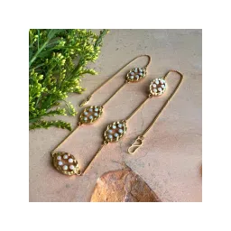 Amaltaas Sunflower White Pearl Chain Necklace image 3