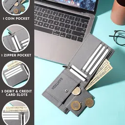 SAMTROH Animal Printed Zip Detail Two Fold Wallet image 5