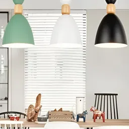 KINIS White & Green Aluminium Solid Quirky Hanging Light Ceiling Lamp image 3