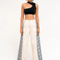 DAYER Women Wide Leg High-Rise Clean Look Non Stretchable Jeans-image-5