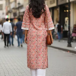 AADVIKA Women Printed Flared Sleeves Floral Kurta image 2