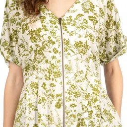 CORY EDGE Women Floral Print A-Line Midi Dress image 5