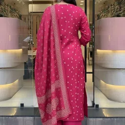 GoSriKi Women Ethnic Motifs Printed Regular Kurta with Palazzos & With Dupatta image 5