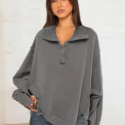 StyleCast x Revolte Women Solid Sweatshirt-image-61