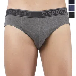 Sporto by Macho Pack Of 4 Combed Cotton Low-Rise Briefs-picture-37