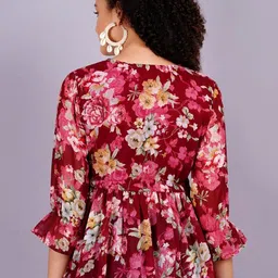 JC4U Print Flutter Sleeve Georgette Top image 5