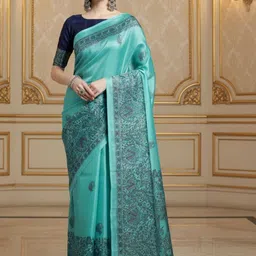 Anouk Rustic Ethnic Motifs Silk Blend Tussar Saree-image-83