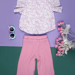 V-Mart Girls Printed Top With Palazzos-image-66