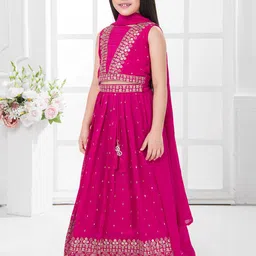 Tiny Kingdom Girls Embroidered Ready to Wear Lehenga & Blouse With Dupatta image 2