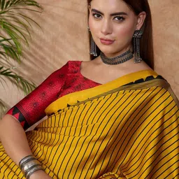 KALINI Striped Silk Blend Saree image 3