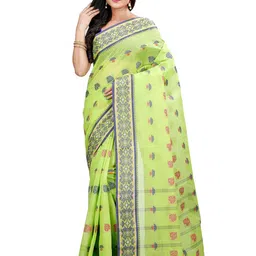 DipDiya Woven Design Zari Pure Cotton Taant Saree-picture-12
