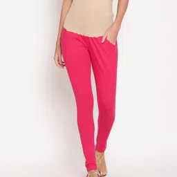 Kriti Leggings With Attached Tummy Hug & Pockets - Pink-picture-14