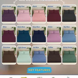 Myntra Elegant Homes Blue 300TC Woolen King Bedsheet Set 2.50 m x 2.25 m image 4