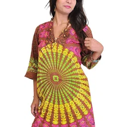 Exotic India Women Ethnic Motifs Printed Daily Cotton Straight Kurta-image-61
