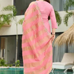 TWINS LADY Women Embroidered Regular Kurta with Trousers & Dupatta image 5