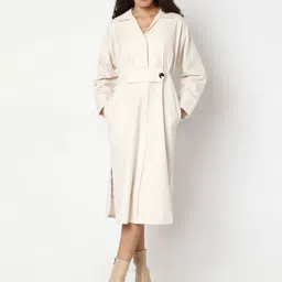 Vero Moda Shirt Collar A-Line Midi Dress-picture-18