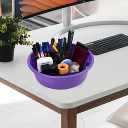 Kuber Industries Purple & Brown 3 Pieces Regular Desk Organisers 6L Each image 3