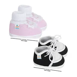NESKA MODA Kids Set of 2 Cotton Lace Booties image 4