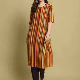 7Threads Women Pack Of 6 Ethnic Motifs Printed Daily Straight Kurtas image 5