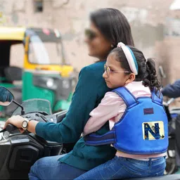 Magic Seat Child Safety Belt for Two Wheeler Ride - Blue image 2