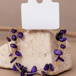 Bohey by KARATCART Gold-Plated Artificial Beaded Multistrand Bracelet-picture-9