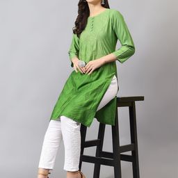 NAZAQAT ETHNIC INDIA Women Chikankari Embroidery Straight kurta-picture-10