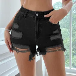 CORSICA Women High-Rise Denim Shorts-image-49