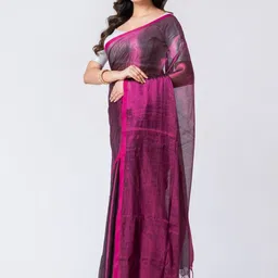 CXMAT Silk Blend Handloom Saree image 4