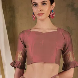 MANVAA Woven Design Zari Silk Banarasi Saree image 3