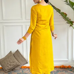 CANIZZARO Women Ethnic Motifs Embroidered Regular Sequinned Kurta with Trousers & With Dupatta image 2