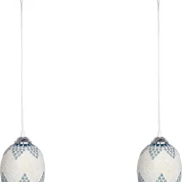 1ST TIME White & Blue Textured Ceiling Lamp-picture-21