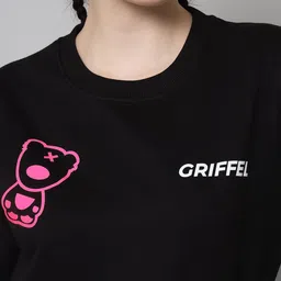 GRIFFEL Women Graphic Printed Round Neck Sweatshirt image 2