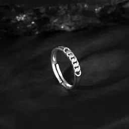 GIVA 925 Silver Classic Chain Ring for Him Adjustable Indian 17-picture-55