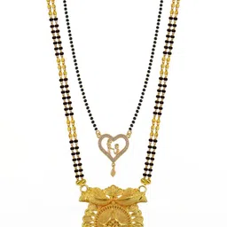 Bhanu diam Gold-Plated Brass Mangalsutra-picture-28