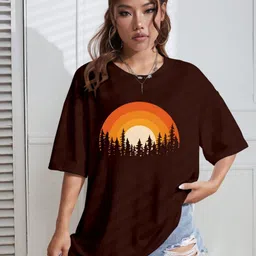 AAHWAN Women Printed Applique T-shirt-image-92
